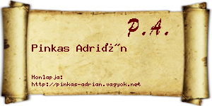 Pinkas Adrián névjegykártya